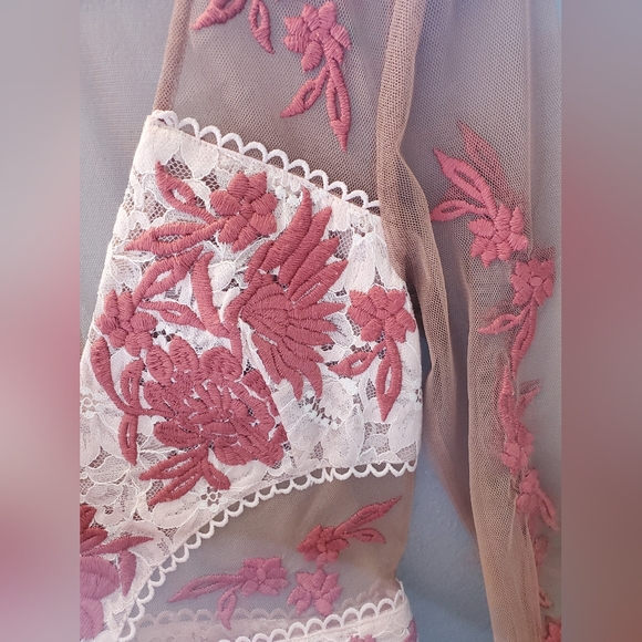 For Love and Lemons Matador tulle lace floral mini dress sexy cocktail event L - Picture 8 of 12